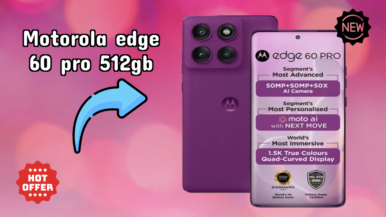 Motorola Edge 60 Pro 512GB Display Technology: 6.7 Inches (17.02 Cm) Screen